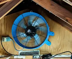 attic fan services with installed attic ventilation fan system in Bakersfield, CA